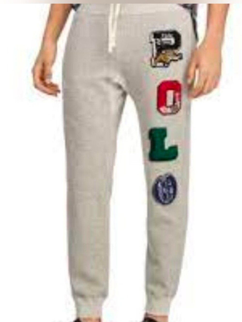 Polo Ralph Lauren Yale Logo-Patch Fleece Jogger Pants Men's Size   Large READ
